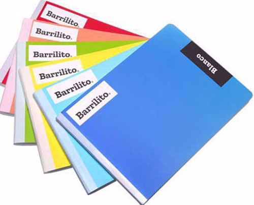 Cuaderno Italiano Cosido Blanco 100h, Barrilito Pack 14pzs