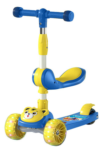 Scooter Plegable Con Asiento Regalo Ideal Para Niñas Azul Scooter