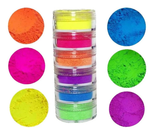 Set De 6 Pigmentos Fluor En Polvo