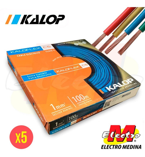 Cable Unipola Kalop 1mm Cat 5 Iram X 5 Rollos Electro Medina