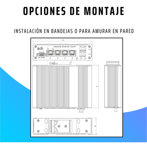 Switch Industrial - Poe 2p Fibra - 4p Ethernet