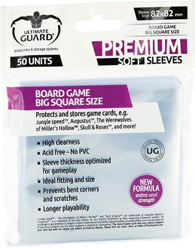 Sleeves Ultimate Guard Big Square Premium 82x82 50 Unidades