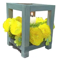 Comprar Pack 12 Centros De Mesa Mini Linterna P\u002F Vela Madera Rustico