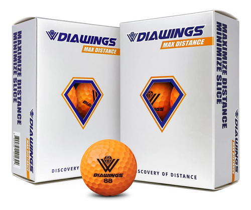 Pelotas Bolas De Golf Diawings Max 12 Unidades Naranja