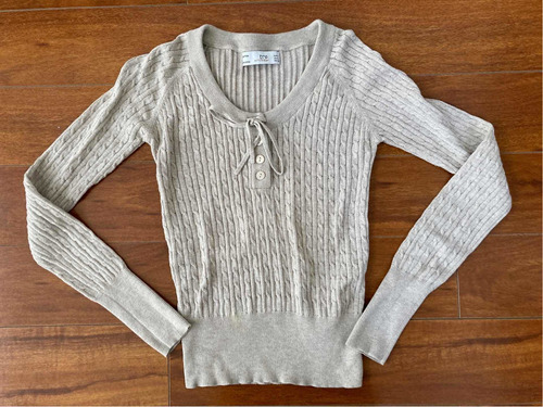 Sweater Mujer Zara Trafaluc Talla M Beige