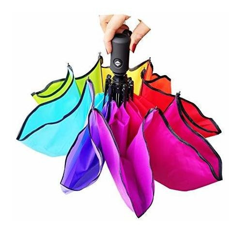 Paraguas Diseño De Arcoiris Con Volantes Por Zmgmsmh