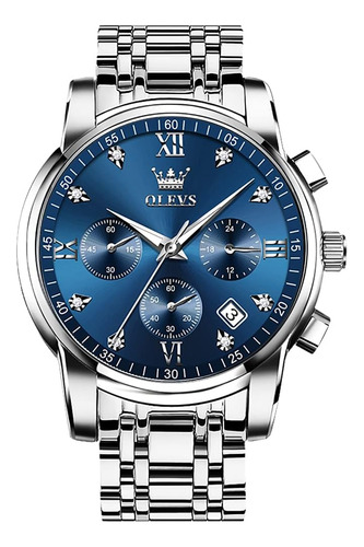 Relojes De Diamantes Para Hombre Esfera Azul Números Romanos
