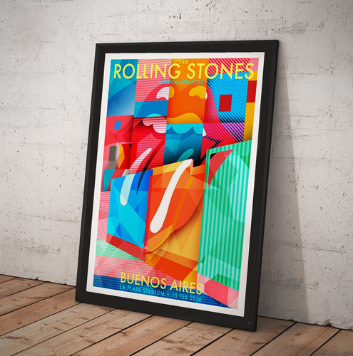 Cuadro Rolling Stones Lamina Poster Argentina Ole Iv 60 X 40