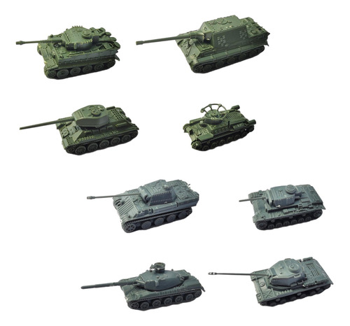 8 Piezas 1/144 Modelo De Tanque T34/85 4d Modelo De Tanque