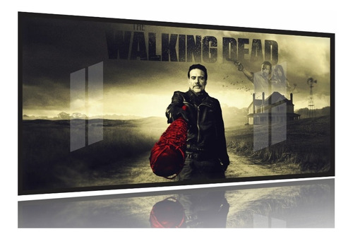 Quadro Decorativo The Walking Dead 130x60 Moldura Preta 2x2