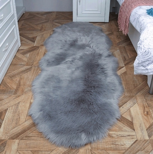 Bajada De Cama Alfombra Peluda Oveja Larga 180x60cm