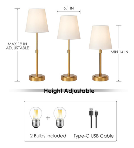 Lámpara De Mesa Led Portátil Inalámbrica, Lámpara De Escrito