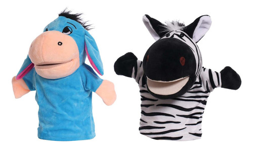 D Títeres Animales Peluche Para Niños, Burro Cebra
