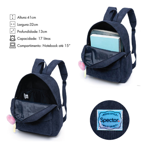 Mochila Notebook Casual Trabalho Faculdade 17 Litros Spector