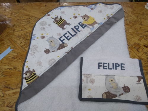 Toallon Personalizado Babero Y Babita