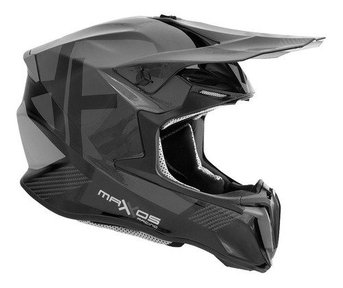 Capacete Trilha Motocross Velocross Mattos Combat Leggero Cor Cinza Tamanho do capacete 62