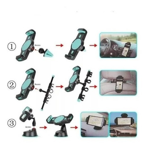 Imagem 2 de 5 de Suporte 3in1 Apoio Para Carro De Celular Encosto De Banco