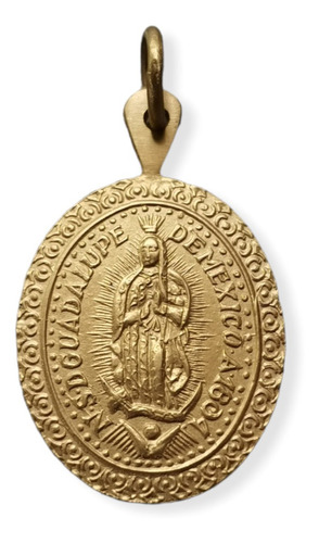 Medalla Oro 18k Virgen De Guadalupe Troquel Antiguo #1247
