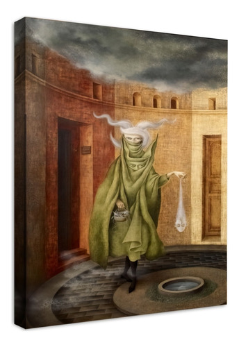 Cuadro Mujer Saliendo Del Psicoanalista Remedios Varo Color Natural Armazón Natural