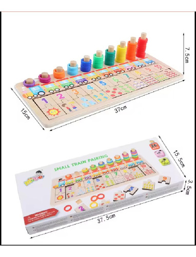 Tablero Montessori Numérico Domino Didáctico Madera -463