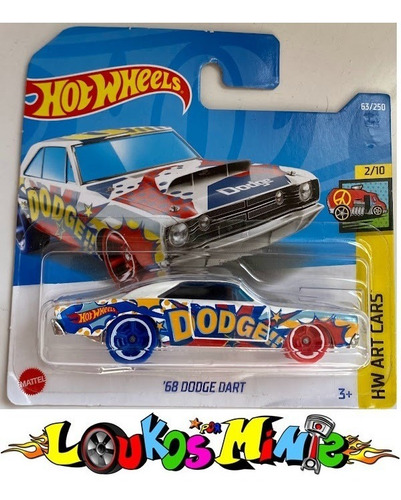 Hot Wheels '68 Dodge Dart Hw Art Cars 63/250 Original Lacrad