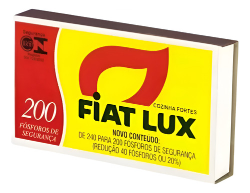 Fósforo Cozinha Fortes C/200 Palitos 5cm Fiat Lux