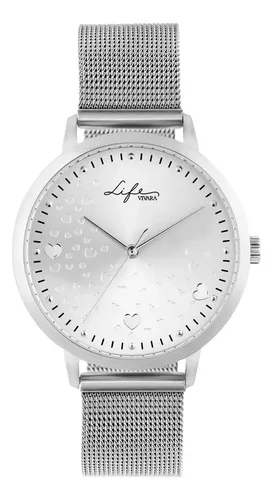 Relógio Life Amor Feminino Aço Prateado Prateado