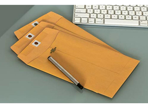 Endoc. Sobres De Broche 100 Unidades Color Café Caja De 6 X9