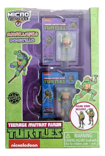 Tmnt Micro Tortugas Ninja Turtles Worlds Coolest Set De 2 (Reacondicionado)