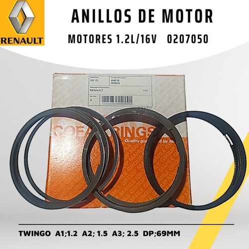 Anillos De Renault Twingo 1,2/16v  050/020 (69,00mm)