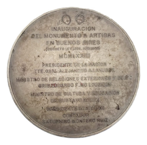Medalla Inauguración Monumento Artigas - Edstiendas (Usado)