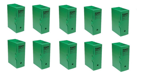 Arquivo Morto Plastico Verde 335x133x252 Kit C/10 Polibras