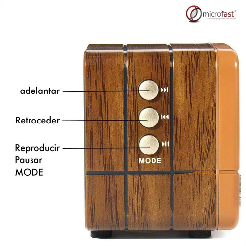 Imagen 3 de 10 de Radio Parlante Bluetooth Retro Vintage Batería Recargable 5v