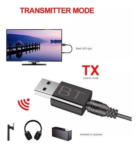 Transmisor Receptor Mini Usb Bluetooth 5.0 Pc Notebook