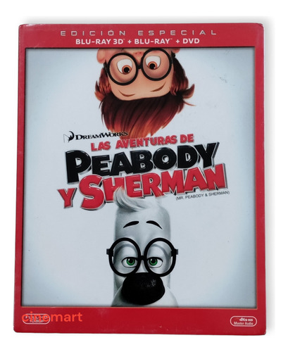 Las Aventuras De Peabody Y Sherman Pelicula 3d Bluray + Dvd