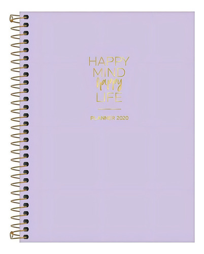 Planner 2020 Espiral Happy Roxo, Tilibra - 307041
