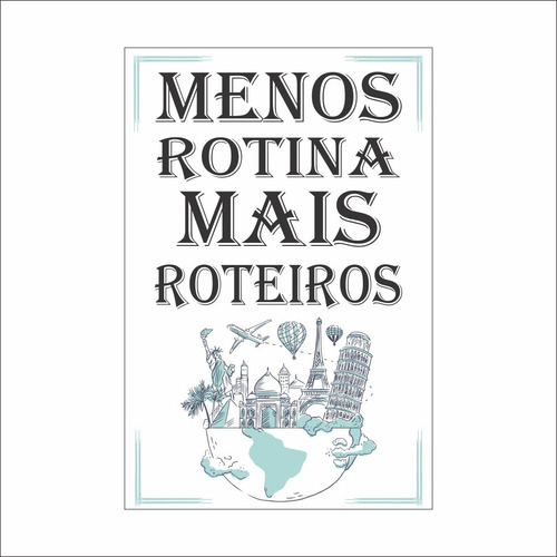Kit 3 Placas Decorativas Frases Viaje (20cmx30cm Cada Placa)