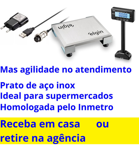 Balança Elgin Dp 30ck 30kg Checkout Aço Inox A Melhor Custo