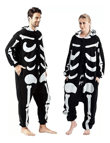 Pijama Mameluco Disfraz Calavera  Pijamas Esqueleto Adulto