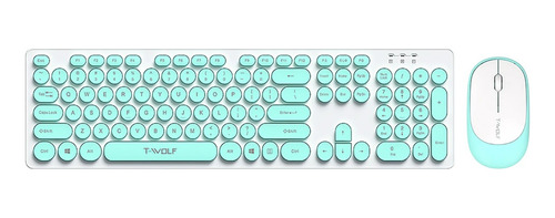 Teclado Con Mouse Computadora Inalambrico Bluetooth Retro