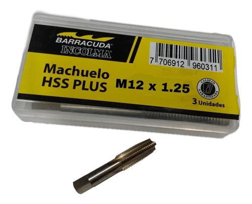 Machuelo Milimétrica M12 X 1.25 Hss Plus Caja 3pzas