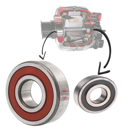 Rulemanes Internos P/ Alternador Jeep Cherokee Wrangler 4l D