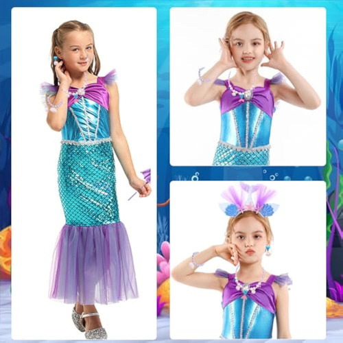 * Disfraz De Sirenita, Vestido De Sirena Princesa Ariel