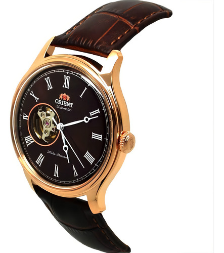 Relógio Orient Masculino Automático Envoy Fag00001t0 N3nx Cor da correia Marrom Cor do bisel Ouro rose Cor do fundo Marrom
