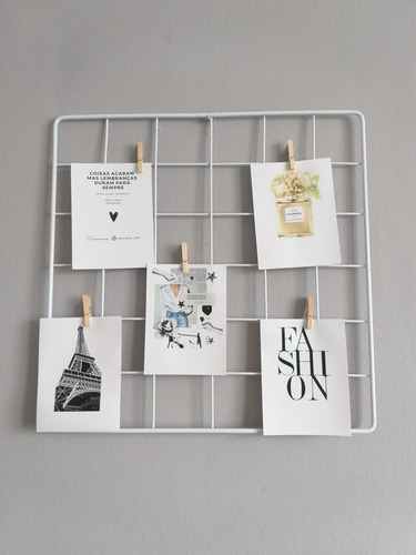 Memory Board Grade 30x30 Cor Branco + 6 Grampinhos