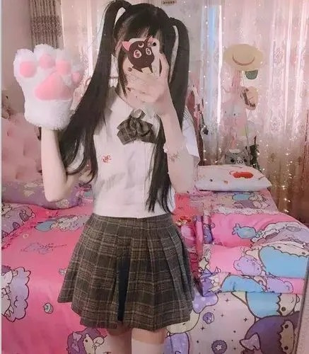 Lindo Gato Cosplay Gato Diadema, Guantes Pata Gato,loli