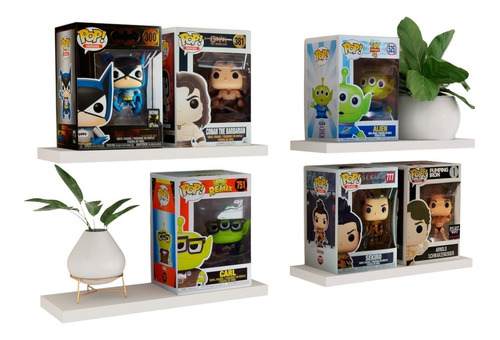 Imagen 1 de 10 de 4 Repisas Flotantes Melamina Vintage Para Funkos 30x10 Cm