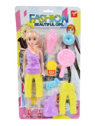 Muñeca Fashion Con Accesorios 8 Piezas En Blister - 53593