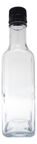 Botella De Vidrio 250 Ml Cuadrada (36 Piezas) Bebidas Salsas