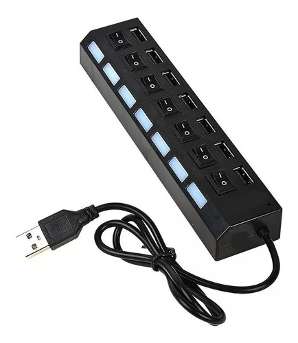 Multiplicador Usb 7 Puertos Usb 2.0 Hub Switch Multiple Pc